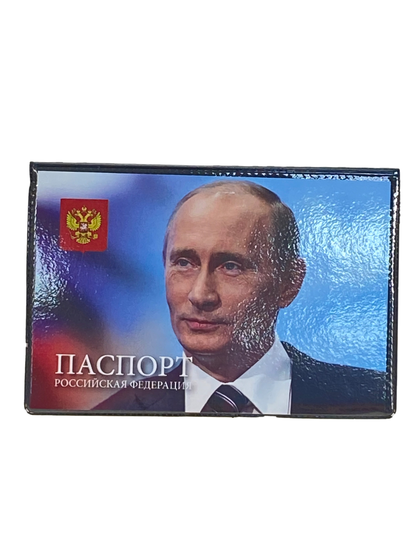 На фото 1 - Обложка на паспорт с принтом, цвет черный На фото 1 - Обложка на паспорт с принтом, цвет черный