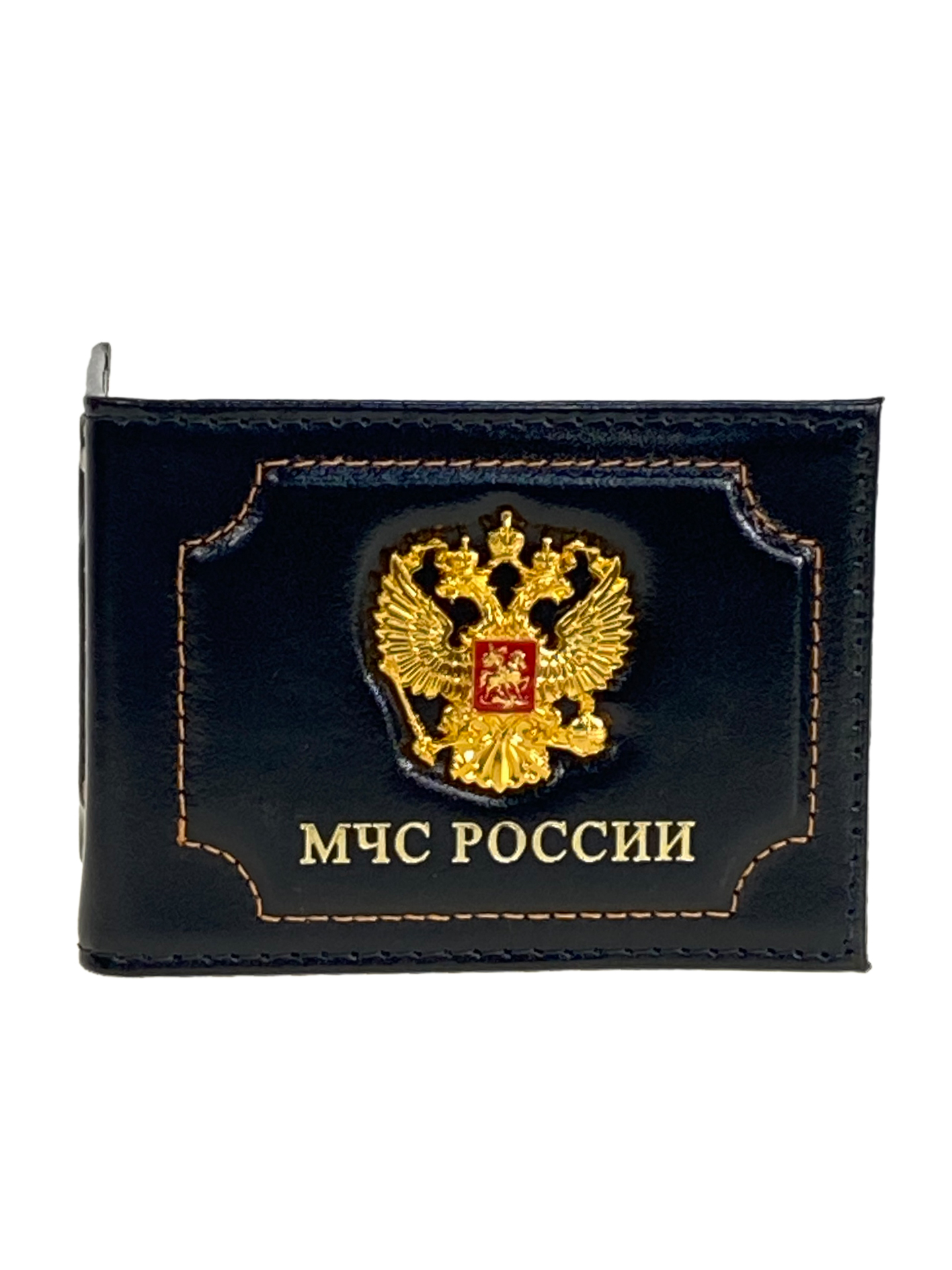 На фото 1 - Обложка для удостоверения МЧС России искусственная кожа цвет черный На фото 1 - Обложка для удостоверения МЧС России искусственная кожа цвет черный